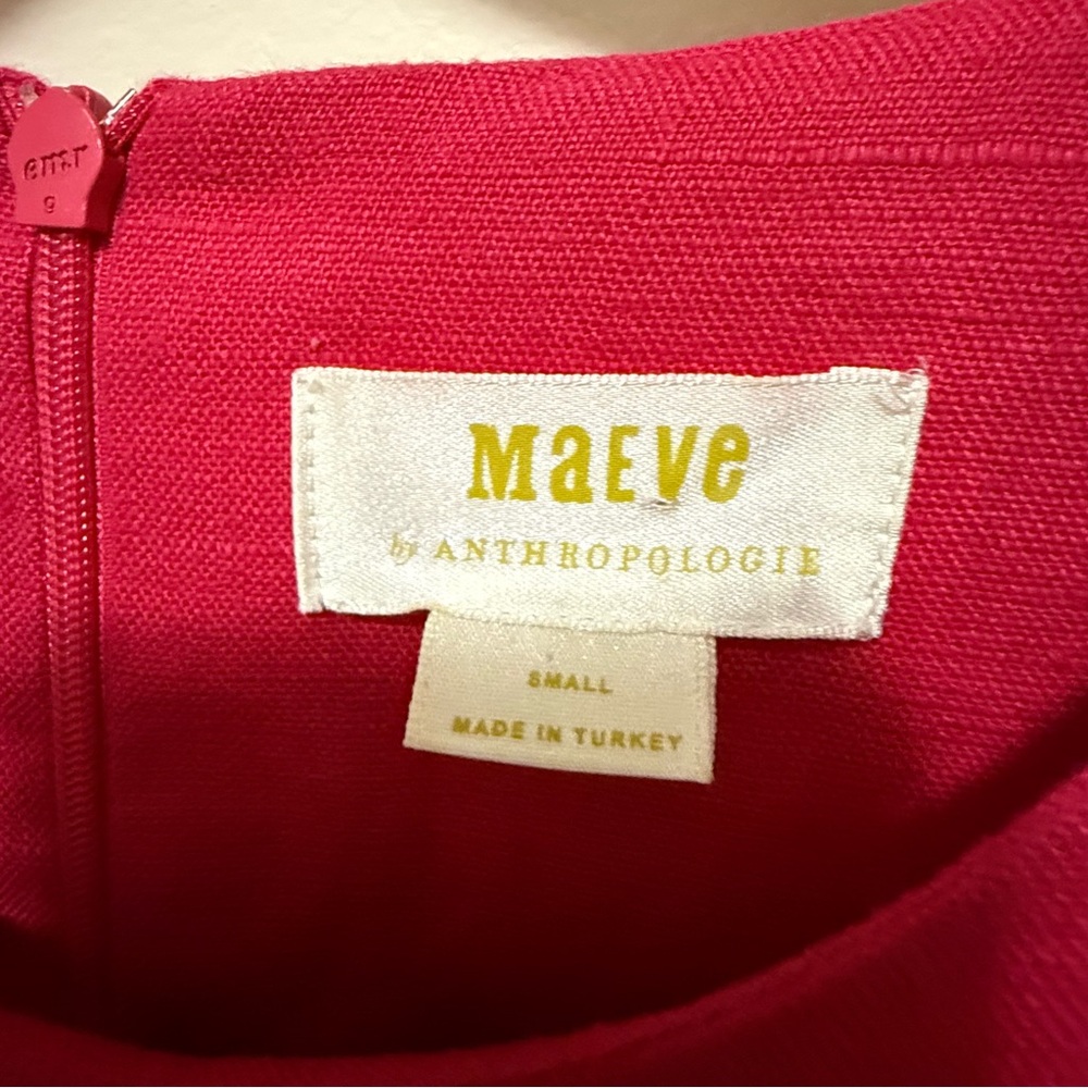 Anthropologie Maeve Melbourne Linen Summer Swing Dress Pink - Picture 5 of 6